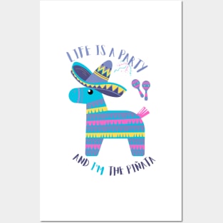 White Life is a party and I'm the pinata - funny Posters and Art